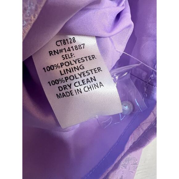 TCEC Shimmery Light Purple Long Sleeve Blouse Size SM - Picture 3 of 5